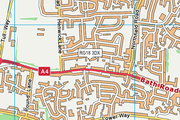 RG18 3DX map - OS VectorMap District (Ordnance Survey)