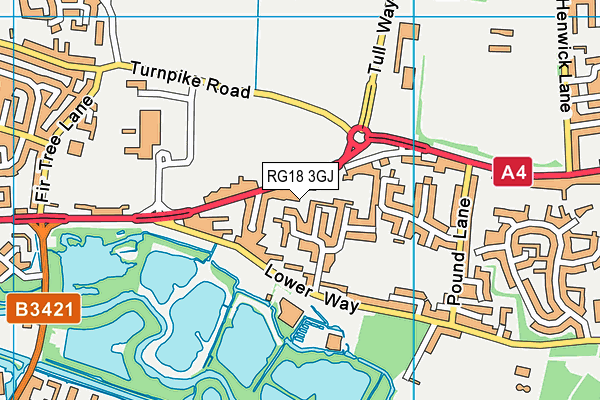 RG18 3GJ map - OS VectorMap District (Ordnance Survey)