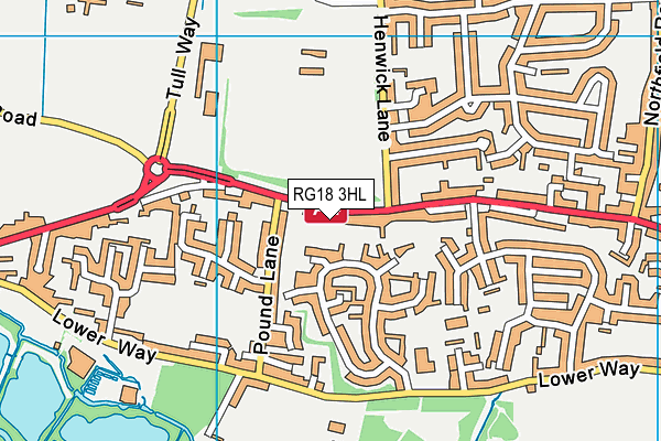 RG18 3HL map - OS VectorMap District (Ordnance Survey)