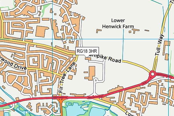 RG18 3HR map - OS VectorMap District (Ordnance Survey)