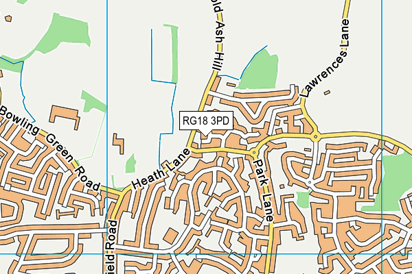 RG18 3PD map - OS VectorMap District (Ordnance Survey)