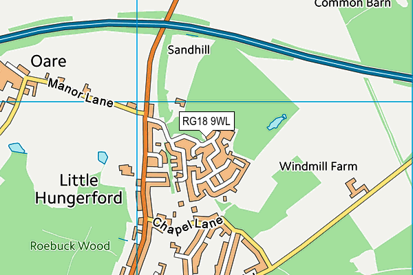 Hermitage Village Hall map (RG18 9WL) - OS VectorMap District (Ordnance Survey)