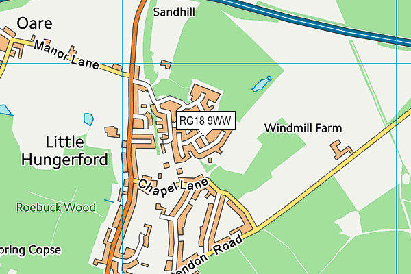 RG18 9WW map - OS VectorMap District (Ordnance Survey)