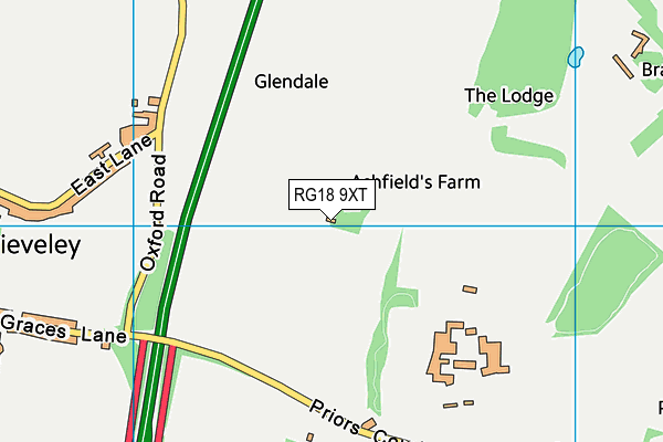 RG18 9XT map - OS VectorMap District (Ordnance Survey)