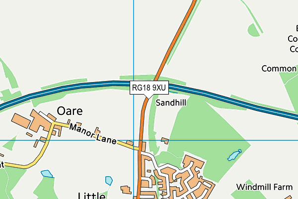 RG18 9XU map - OS VectorMap District (Ordnance Survey)