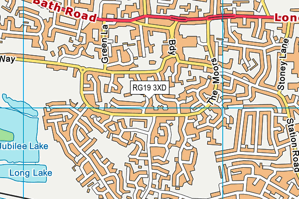 RG19 3XD map - OS VectorMap District (Ordnance Survey)