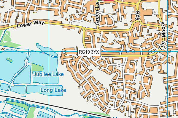 RG19 3YX map - OS VectorMap District (Ordnance Survey)