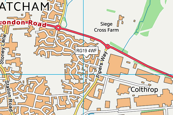 RG19 4WF map - OS VectorMap District (Ordnance Survey)