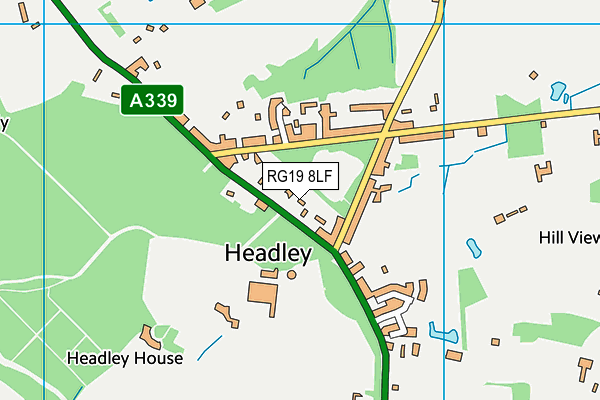 Headley Recreation Ground map (RG19 8LF) - OS VectorMap District (Ordnance Survey)