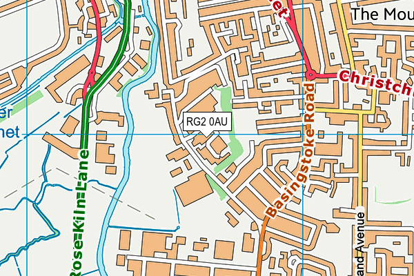 RG2 0AU map - OS VectorMap District (Ordnance Survey)