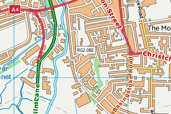 RG2 0BE map - OS VectorMap District (Ordnance Survey)