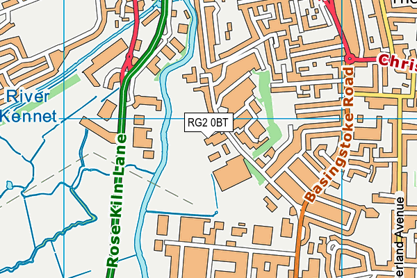 RG2 0BT map - OS VectorMap District (Ordnance Survey)