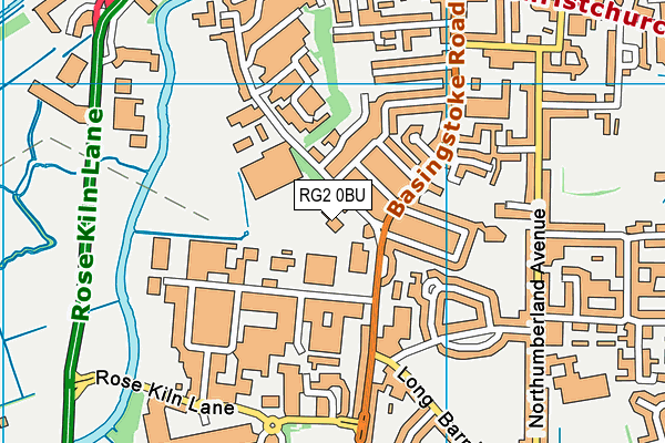RG2 0BU map - OS VectorMap District (Ordnance Survey)