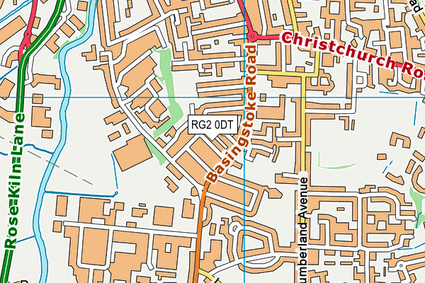 RG2 0DT map - OS VectorMap District (Ordnance Survey)