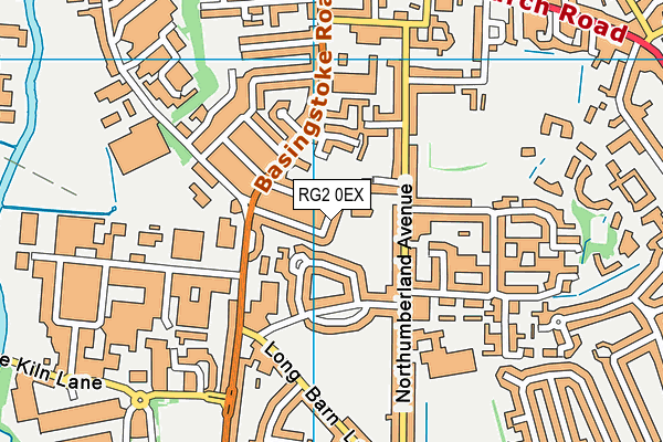 RG2 0EX map - OS VectorMap District (Ordnance Survey)