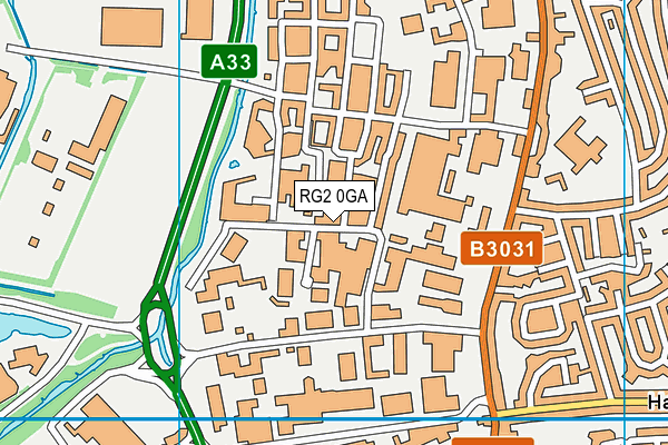 RG2 0GA map - OS VectorMap District (Ordnance Survey)