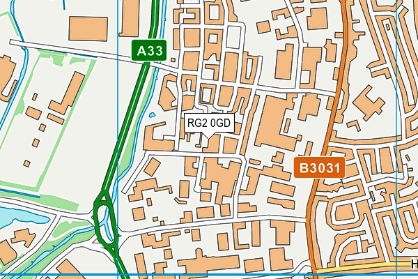 RG2 0GD map - OS VectorMap District (Ordnance Survey)