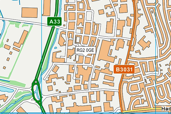 RG2 0GE map - OS VectorMap District (Ordnance Survey)