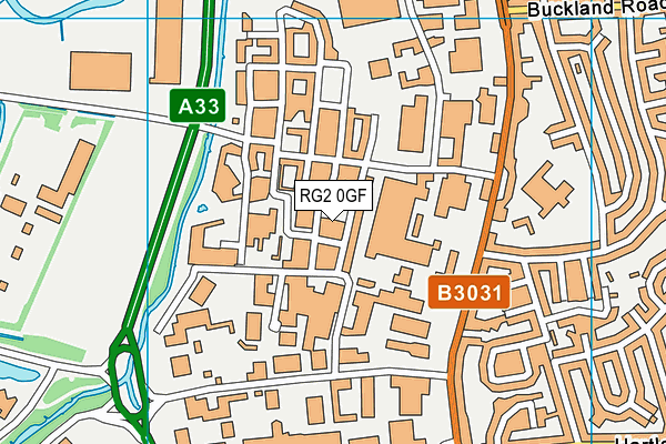 RG2 0GF map - OS VectorMap District (Ordnance Survey)