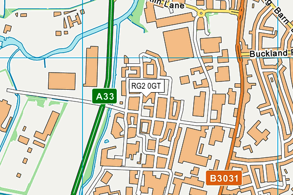 RG2 0GT map - OS VectorMap District (Ordnance Survey)