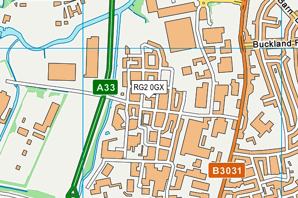 RG2 0GX map - OS VectorMap District (Ordnance Survey)