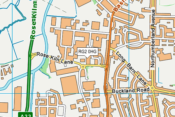 RG2 0HG map - OS VectorMap District (Ordnance Survey)