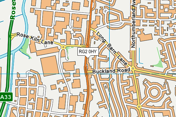 RG2 0HY map - OS VectorMap District (Ordnance Survey)