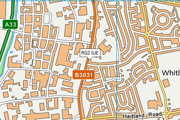 RG2 0JE map - OS VectorMap District (Ordnance Survey)