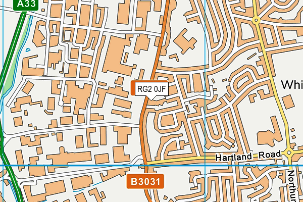 RG2 0JF map - OS VectorMap District (Ordnance Survey)