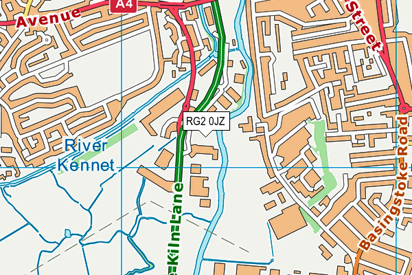 RG2 0JZ map - OS VectorMap District (Ordnance Survey)