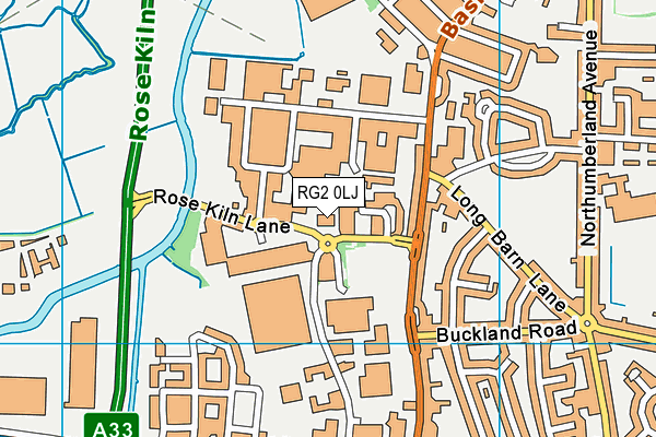 RG2 0LJ map - OS VectorMap District (Ordnance Survey)