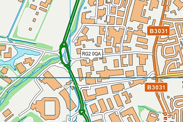 RG2 0QA map - OS VectorMap District (Ordnance Survey)
