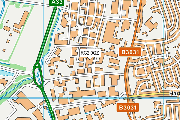 RG2 0QZ map - OS VectorMap District (Ordnance Survey)