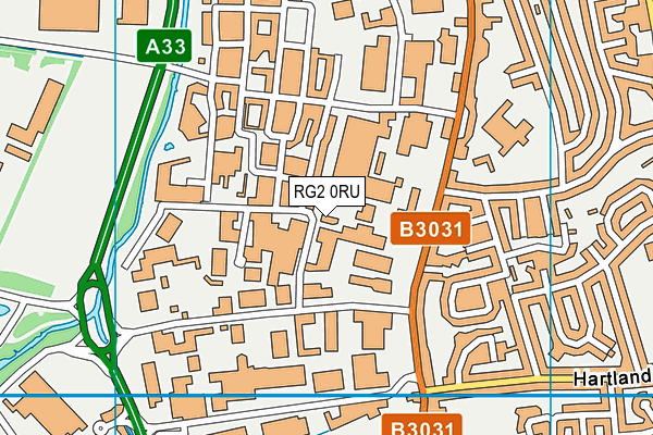 RG2 0RU map - OS VectorMap District (Ordnance Survey)