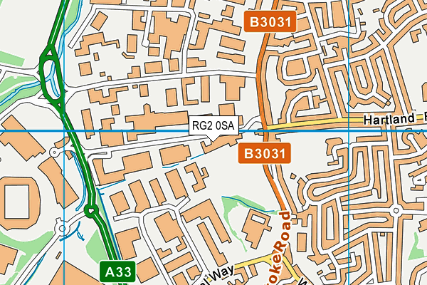 RG2 0SA map - OS VectorMap District (Ordnance Survey)