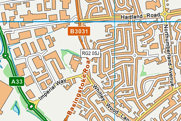 RG2 0SJ map - OS VectorMap District (Ordnance Survey)