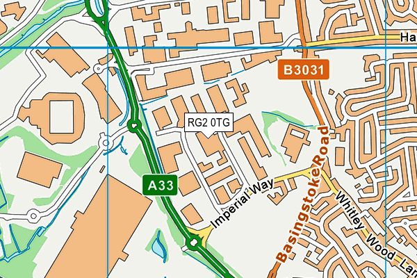 RG2 0TG map - OS VectorMap District (Ordnance Survey)