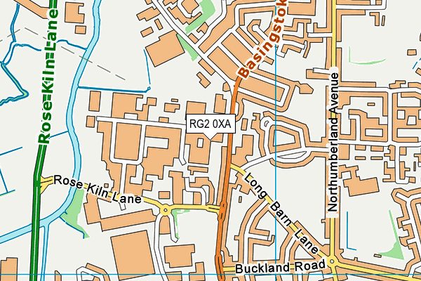 RG2 0XA map - OS VectorMap District (Ordnance Survey)