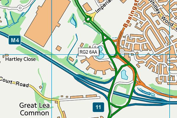 RG2 6AA map - OS VectorMap District (Ordnance Survey)