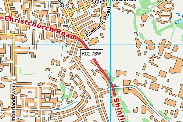 RG2 7BW map - OS VectorMap District (Ordnance Survey)