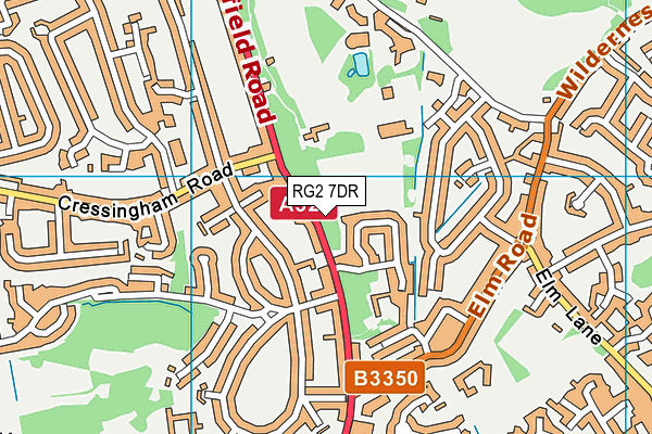 RG2 7DR map - OS VectorMap District (Ordnance Survey)