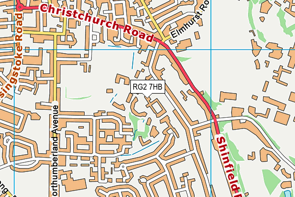 RG2 7HB map - OS VectorMap District (Ordnance Survey)