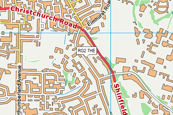 RG2 7HE map - OS VectorMap District (Ordnance Survey)