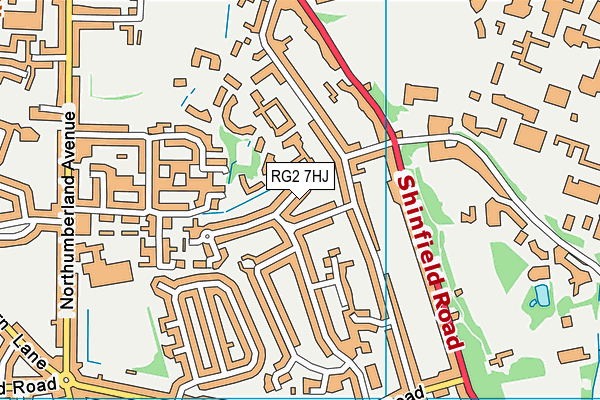 RG2 7HJ map - OS VectorMap District (Ordnance Survey)