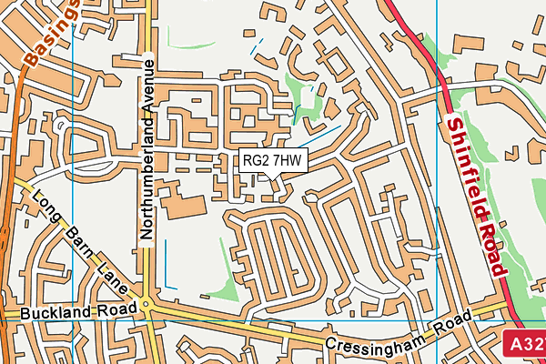 RG2 7HW map - OS VectorMap District (Ordnance Survey)