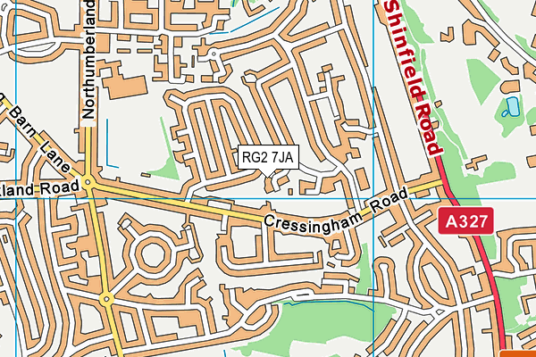 RG2 7JA map - OS VectorMap District (Ordnance Survey)