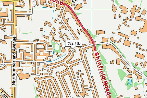 RG2 7JD map - OS VectorMap District (Ordnance Survey)