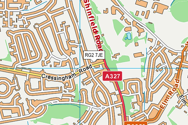 RG2 7JE map - OS VectorMap District (Ordnance Survey)