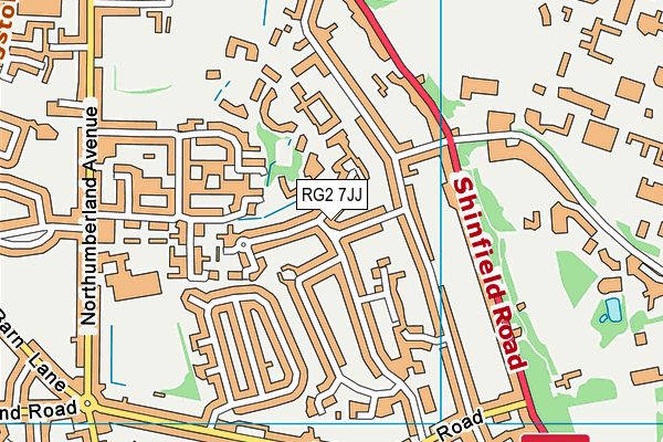 RG2 7JJ map - OS VectorMap District (Ordnance Survey)