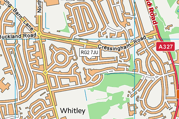 RG2 7JU map - OS VectorMap District (Ordnance Survey)